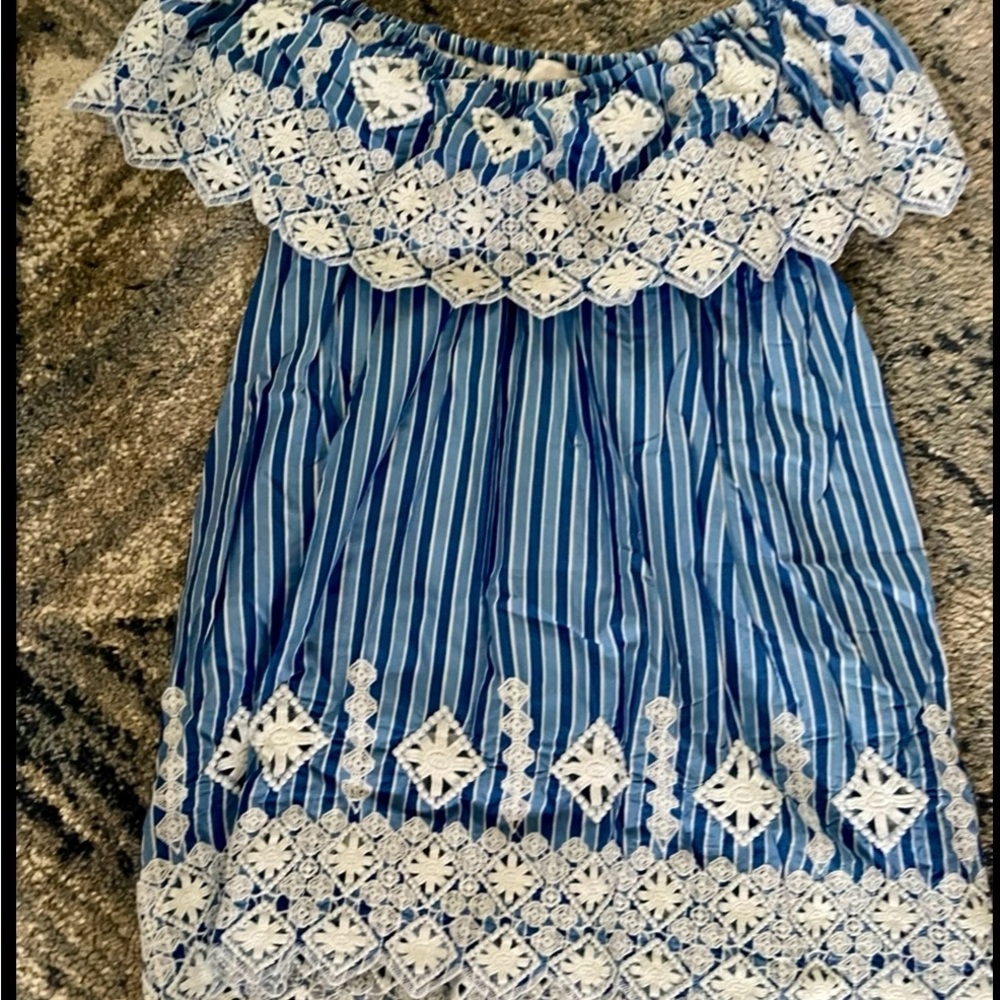 Miguelina mini blue striped dress